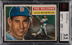 1956 Topps #5 Ted Williams Gray Back BVG EX+ 5.5