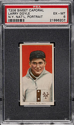 1909-1911 T206 White Border Larry Doyle Portrait PSA EX-MT 6