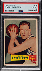 1957-1958 Topps Basketball #78 Clyde Lovellette Rookie PSA EX-MT 6