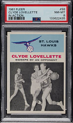 1961-1962 Fleer Basketball #58 Clyde Lovellette In Action PSA NM-MT 8