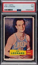 1957-1958 Topps Basketball #74 Bob Leonard Rookie PSA NM 7