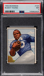 1950 Bowman Football #123 Buddy Young PSA NM 7