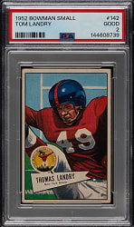 1952 Bowman Small Football #142 Tom Landry PSA GOOD 2