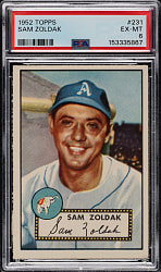 1952 Topps #231 Sam Zoldak PSA EX-MT 6