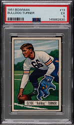 1951 Bowman Football #13 Bulldog Turner PSA EX 5
