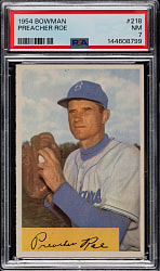 1954 Bowman #218 Preacher Roe PSA NM 7