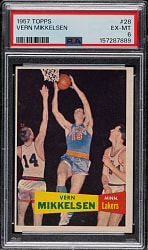 1957-1958 Topps Basketball #28 Vern Mikkelsen Rookie PSA EX-MT 6