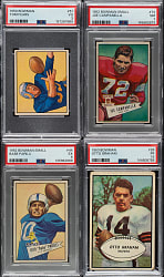 1950 to 1953 Bowman Football PSA-Graded Collection (4) Including Otto Graham and Tom Fears Rookie