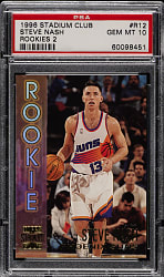 1996-1997 Stadium Club Rookies Series Two Basketball #R12 Steve Nash Rookie PSA GEM MINT 10
