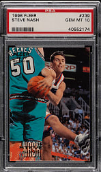 1996-1997 Fleer Basketball #239 Steve Nash Rookie PSA GEM MINT 10