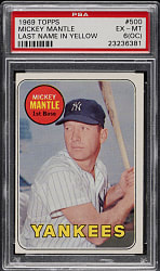 1969 Topps #500 Mickey Mantle PSA EX-MT 6 (OC)