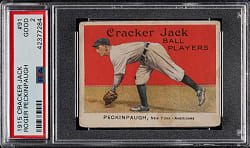 1915 E145 Cracker Jack #91 Roger Peckinpaugh PSA GOOD 2