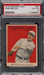 1915 E145 Cracker Jack #97 Rube Benton PSA VG-EX 4