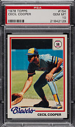 1978 Topps #154 Cecil Cooper PSA GEM MINT 10