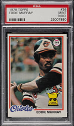 1978 Topps #36 Eddie Murray Rookie PSA MINT 9 (OC)
