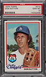 1978 Topps #310 Don Sutton PSA GEM MINT 10