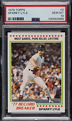 1978 Topps #2 Sparky Lyle PSA GEM MINT 10