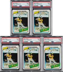 1980 Topps #482 Rickey Henderson Rookie PSA NM 7 Collection (5)