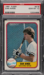 1981 Fleer #418 Dan Ainge PSA GEM MINT 10