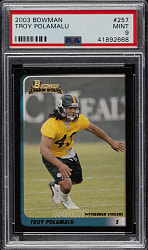 2003 Bowman Football #257 Troy Polamalu Rookie PSA MINT 9