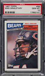 1987 Topps Football #58 Mike Singletary PSA GEM MINT 10