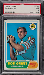1968 Topps Football #196 Bob Griese Rookie PSA NM 7