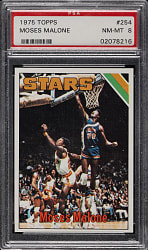1975-1976 Topps Basketball #254 Moses Malone Rookie PSA NM-MT 8