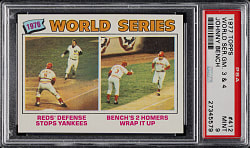 1977 Topps #412 World Series Game 3 and 4 with Johnny Bench PSA MINT 9