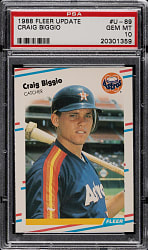 1988 Fleer Update #U-89 Craig Biggio Rookie PSA GEM MINT 10