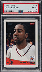 2009-2010 Topps Basketball #319 James Harden Rookie PSA MINT 9