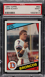 1984 Topps Football #63 John Elway Rookie PSA MINT 9