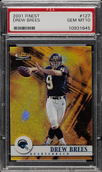 2001 Topps Finest Football #127 Drew Brees Rookie PSA GEM MINT 10