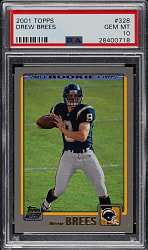 2001 Topps Football #328 Drew Brees Rookie PSA GEM MINT 10