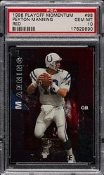 1998 Playoff Momentum Football #98 Peyton Manning Rookie Red PSA GEM MINT 10