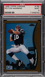 1998 Topps Chrome Football #165 Peyton Manning Rookie PSA MINT 9