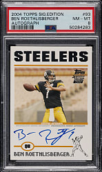 2004 Topps Signature Edition Autographs Football #93 Ben Roethlisberger Rookie #119/299 PSA NM-MT 8