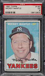 1967 Topps #150 Mickey Mantle PSA EX 5
