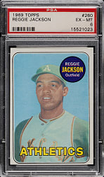 1969 Topps #260 Reggie Jackson Rookie PSA EX-MT 6