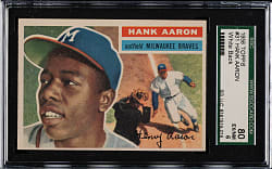 1956 Topps #31 Hank Aaron White Back SGC EX/NM 80