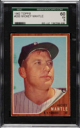 1962 Topps #200 Mickey Mantle SGC EX 60