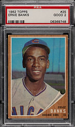 1962 Topps #25 Ernie Banks PSA GOOD 2
