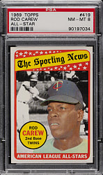 1969 Topps #419 Rod Carew All-Star PSA NM-MT 8