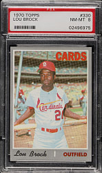 1970 Topps #330 Lou Brock PSA NM-MT 8