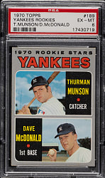 1970 Topps #189 Thurman Munson Rookie PSA EX-MT 6