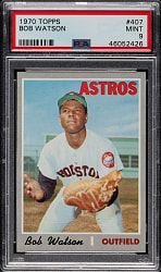 1970 Topps #407 Bob Watson PSA MINT 9