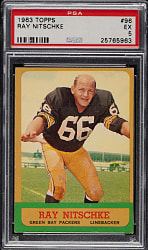 1963 Topps Football #96 Ray Nitschke Rookie PSA EX 5