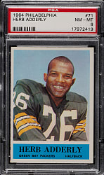 1964 Philadelphia Football #71 Herb Adderly Rookie PSA NM-MT 8