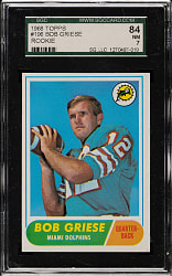 1968 Topps Football #196 Bob Griese Rookie SGC NM 84