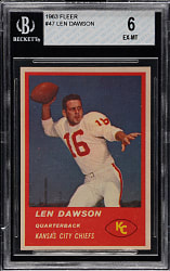 1963 Fleer Football #47 Len Dawson Rookie BGS EX-MT 6