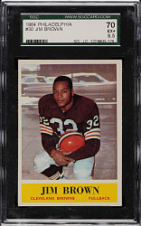 1964 Philadelphia Football #30 Jim Brown SGC EX+ 70